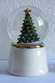 Mini Tree Water Globe - Ceramic/Glass 2.75"