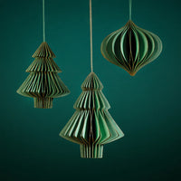 Decorative Green Paper Onion Shaped Ornament