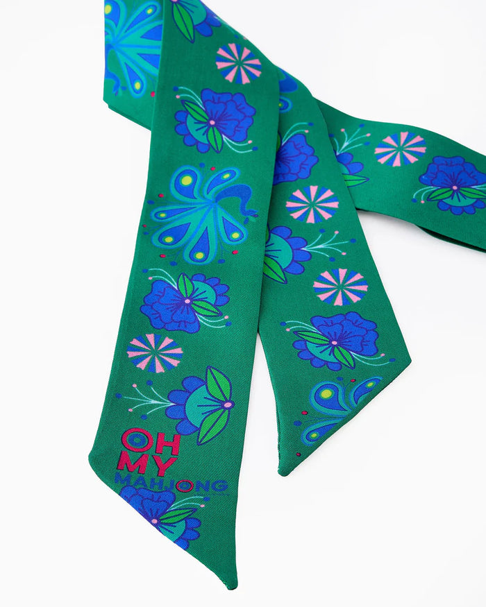 Twilly Scarf - Green Birdie