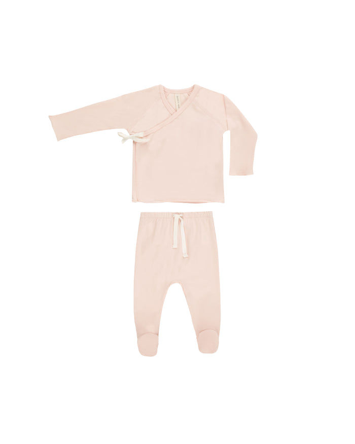 Knit Wrap Top + Footed Pant Set || Petal