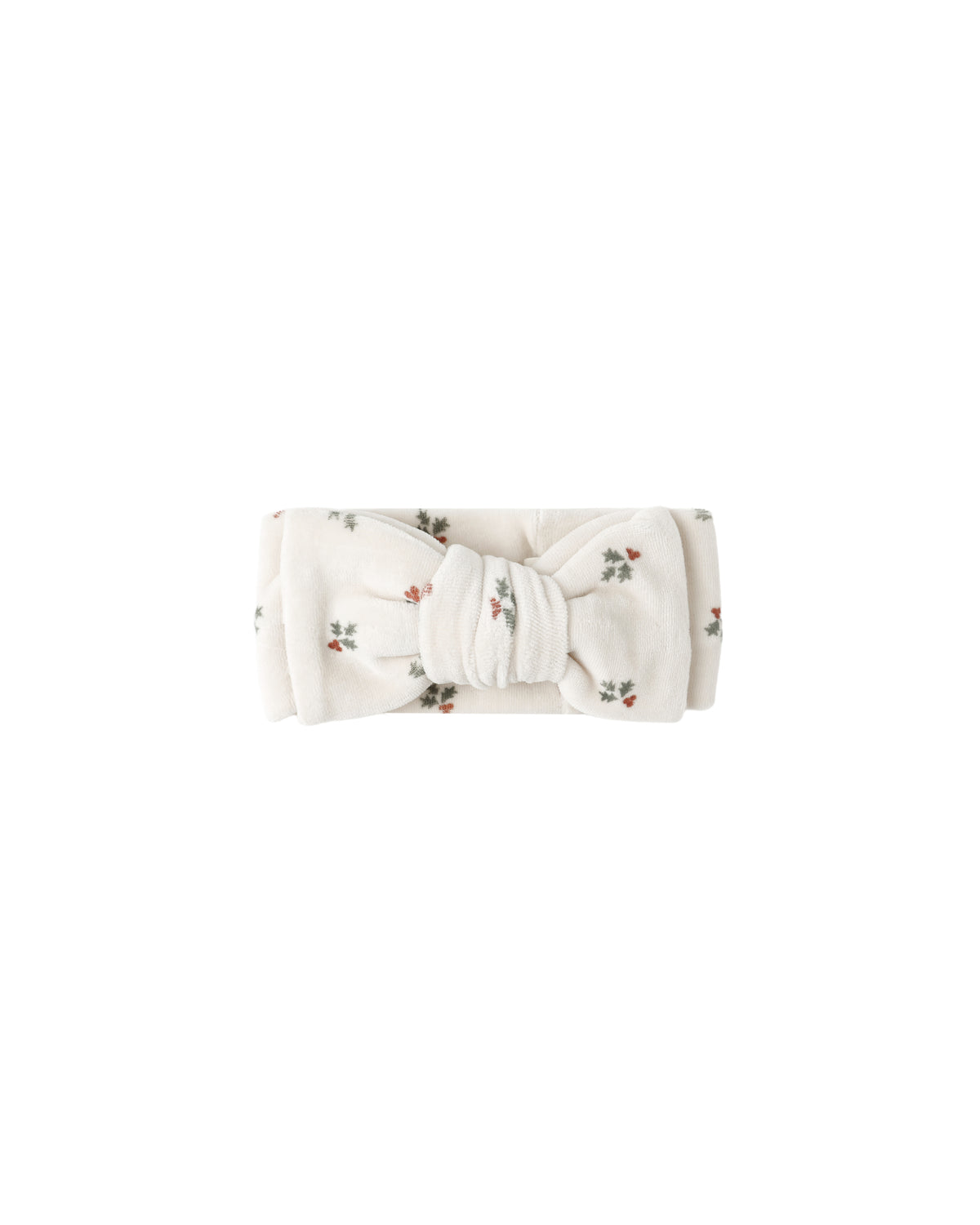 Velour Bow Headband || Holly Berry