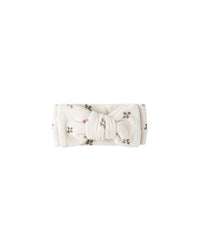 Velour Bow Headband || Holly Berry