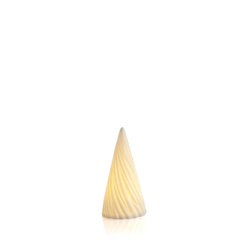 White Spiral Porcelain LED Tree - 6.5"