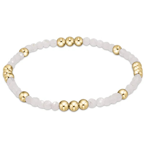 worthy pattern 3mm bead bracelet - moonstone