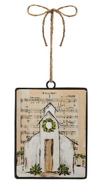 Music Sheet Church Rectangle Ornament - 6"