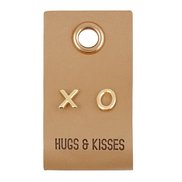 Leather Tag With Earrings - Hugs kisses