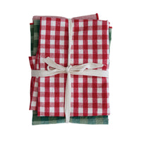 28"L x 18"W Woven Cotton Tea Towels, Multi Color, Set of 3