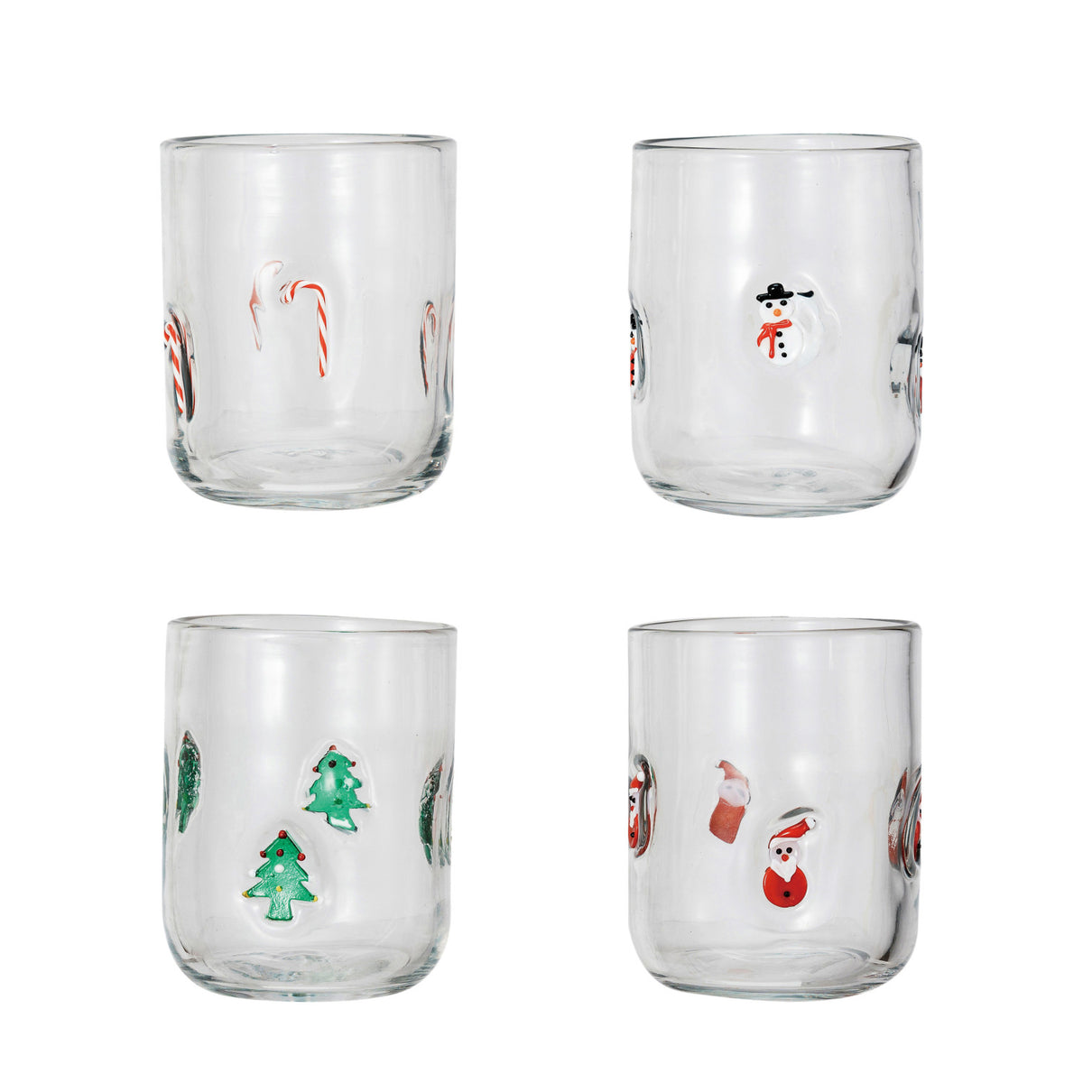 Drinking Glass w/ Embedded Holiday Icon - 16 oz.