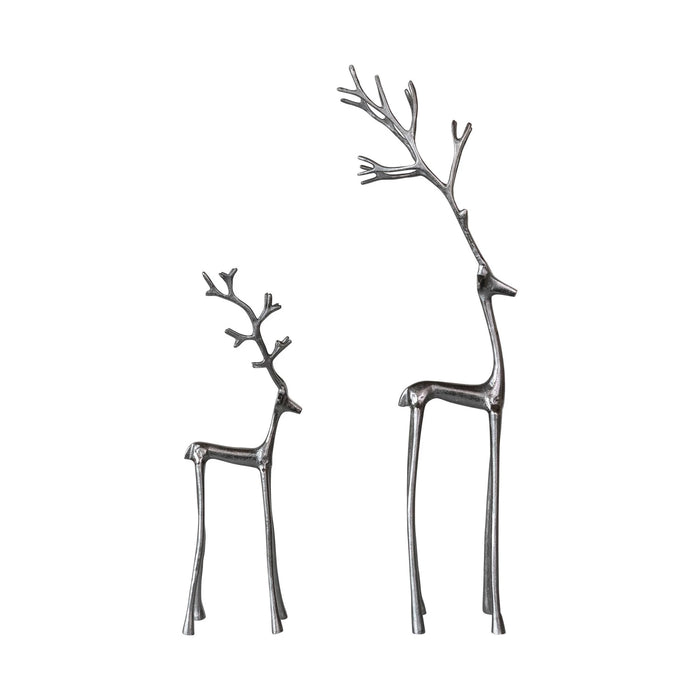Cast Aluminum Reindeer, Gunmetal Finish