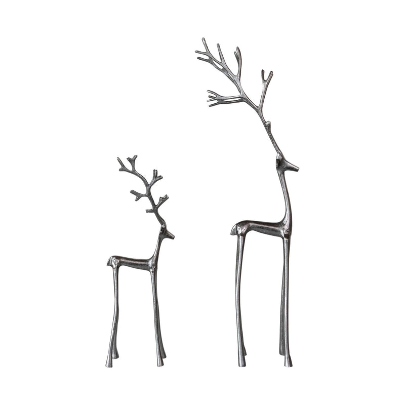 Cast Aluminum Reindeer, Gunmetal Finish
