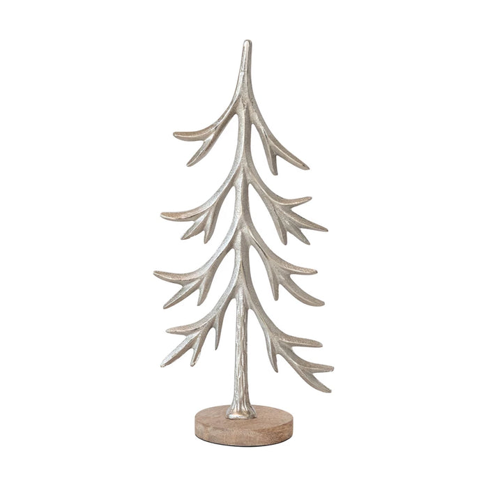 Aluminum Tree w/Mango Wood Base -Large