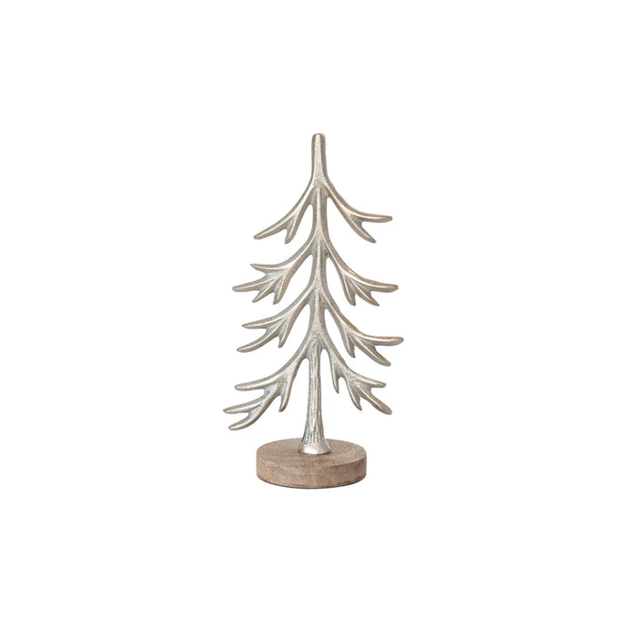 Aluminum Tree w/Mango Wood Base