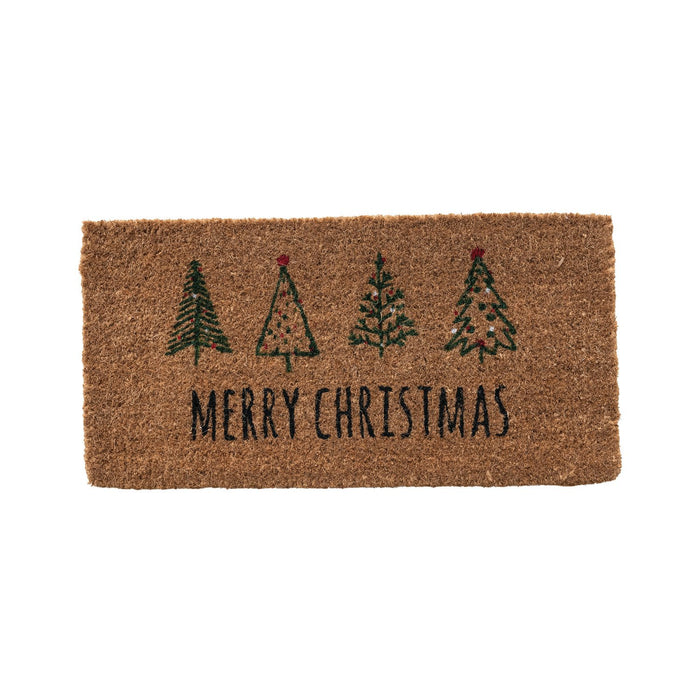 Natural Coir Doormat with Christmas Trees "Merry Christmas"ck