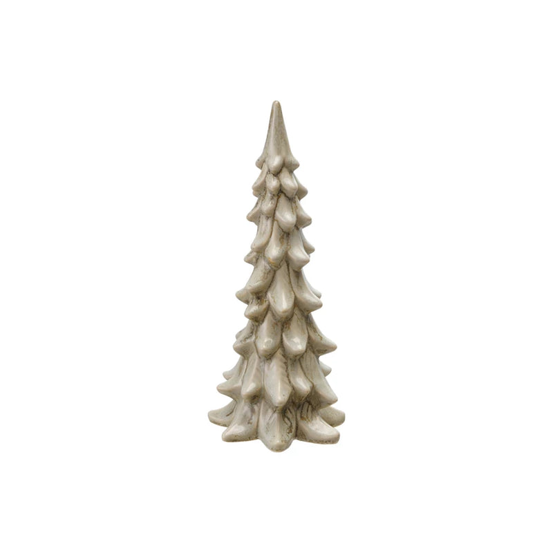Stoneware Tree, Reactive Glaze, Light Green