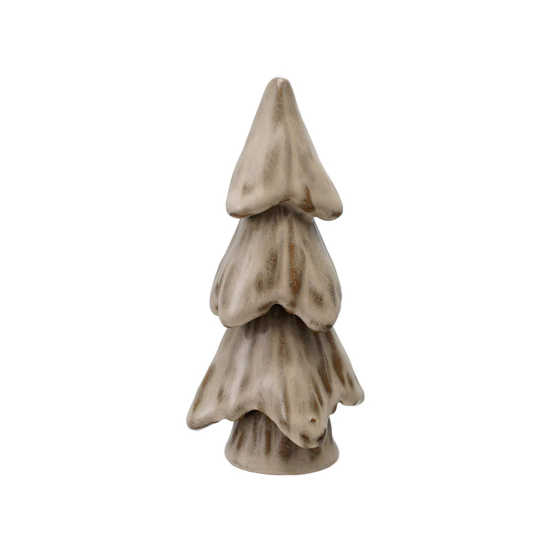 Stoneware Tree, Reactive Glaze, Cream