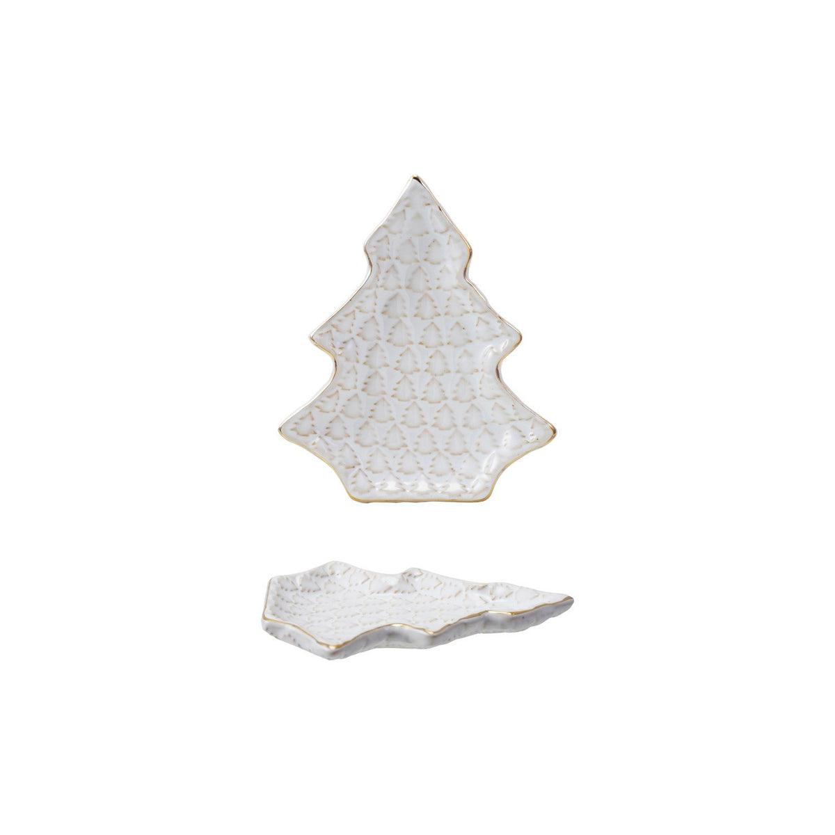 Stoneware Tree Shaped Plate with Trees (Each Will Vary)
