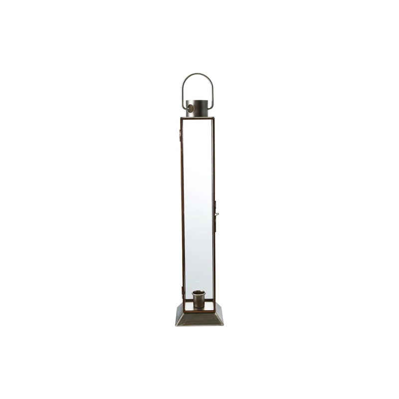 Metal & Glass Lantern Taper Holder - Gold