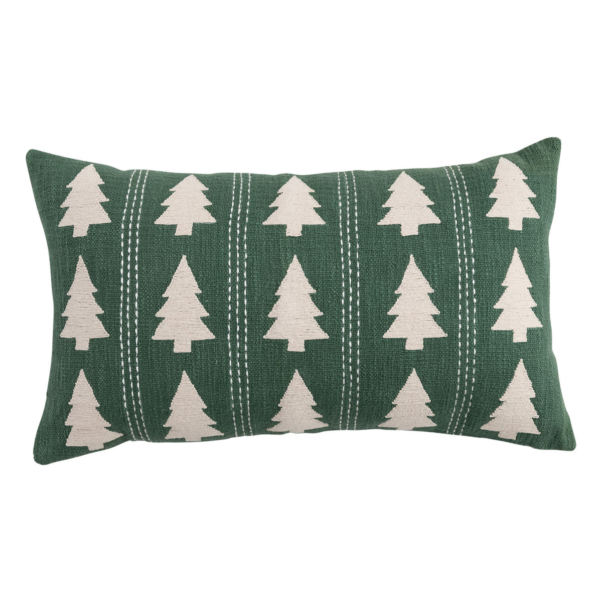 Pillow with Embroidered Trees - Lumbar