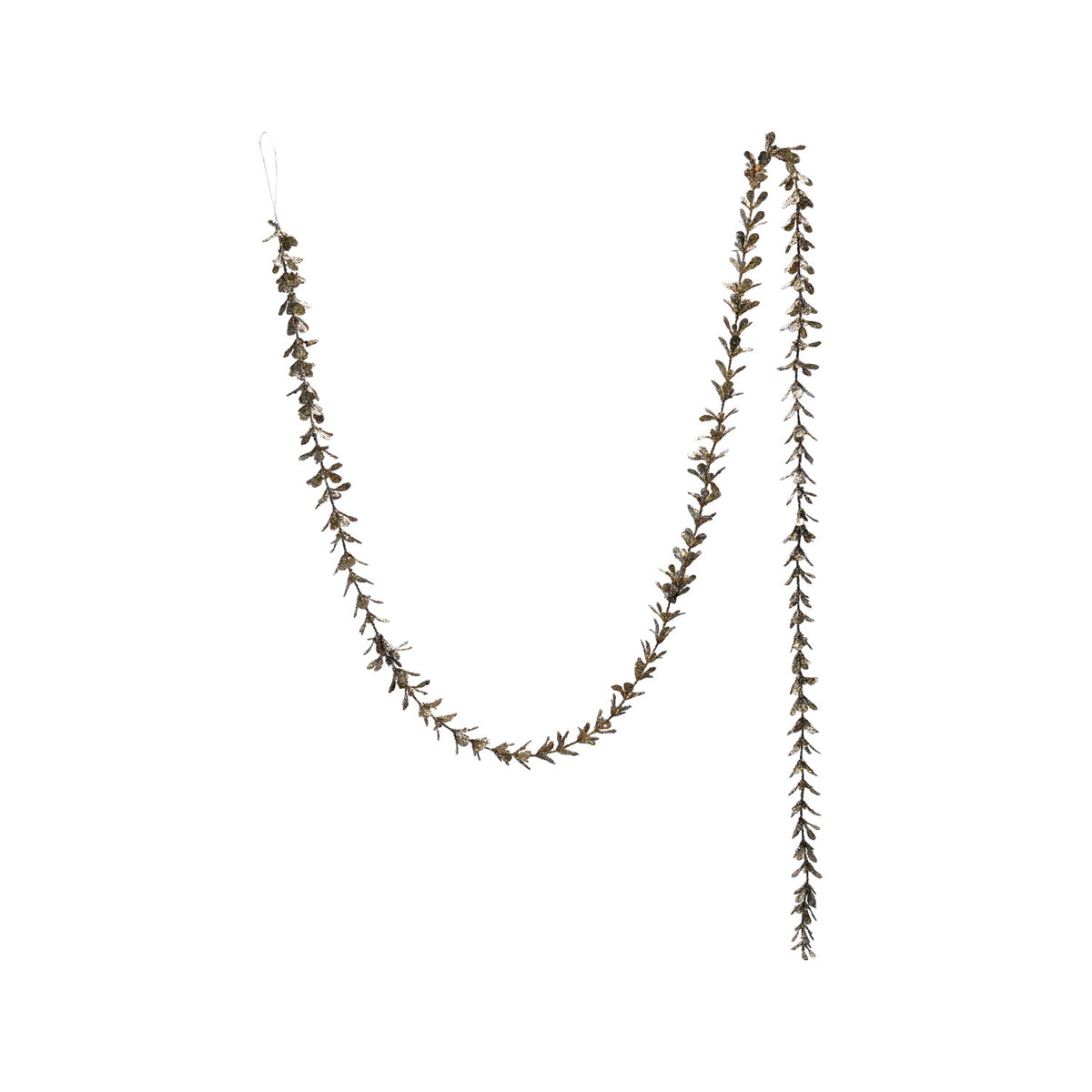 Faux Boxwood Garland with Glitter, Champagne - 72"