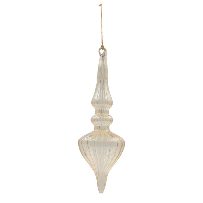 12"H Blown Glass Finial Ornament, Butterscotch Color