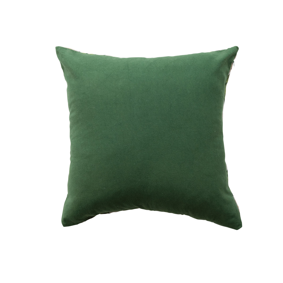 Linen Printed Pillow with Embroidery & Botanicals - 20"