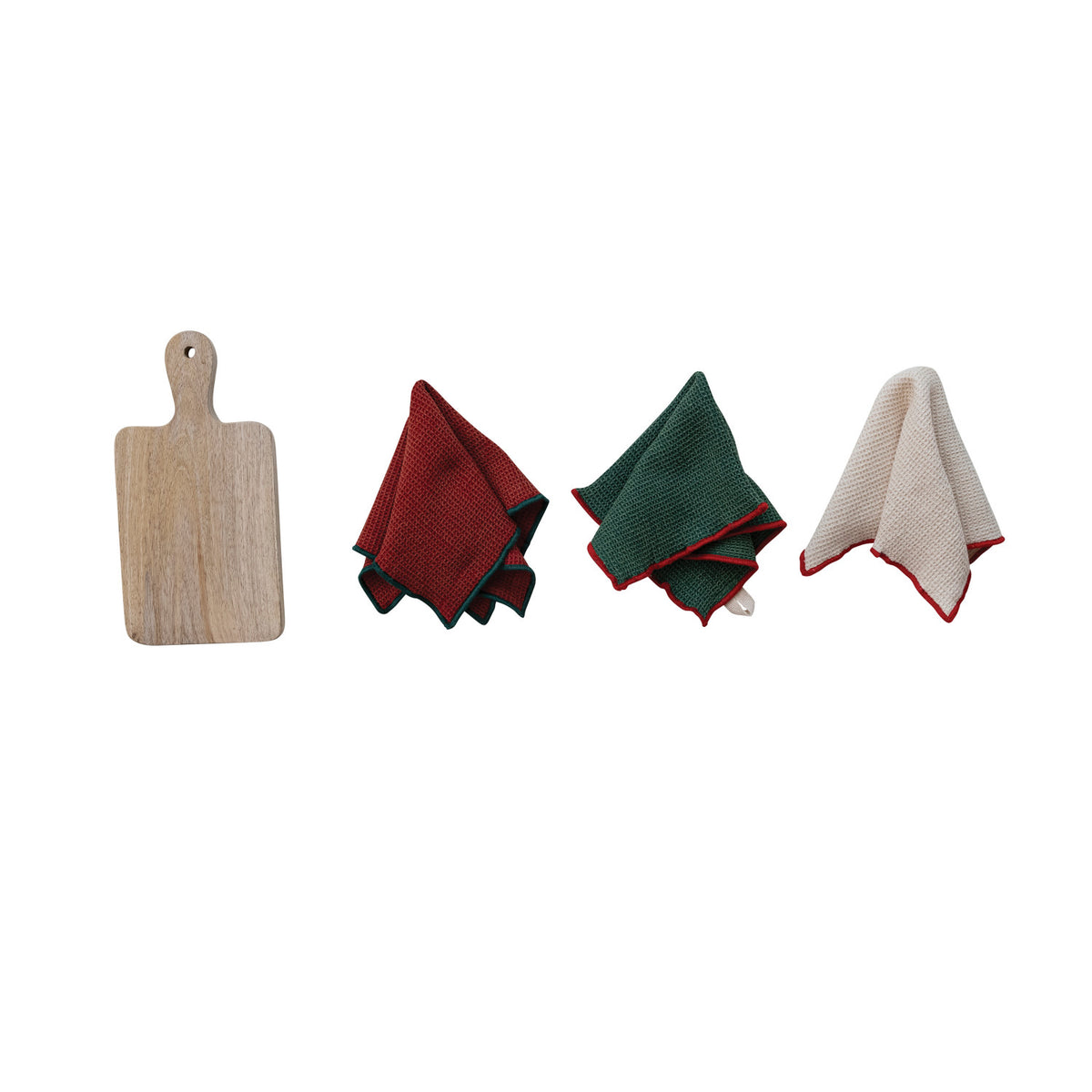 Dish Cloths with Stitched Edge & Cheese/Serving Board