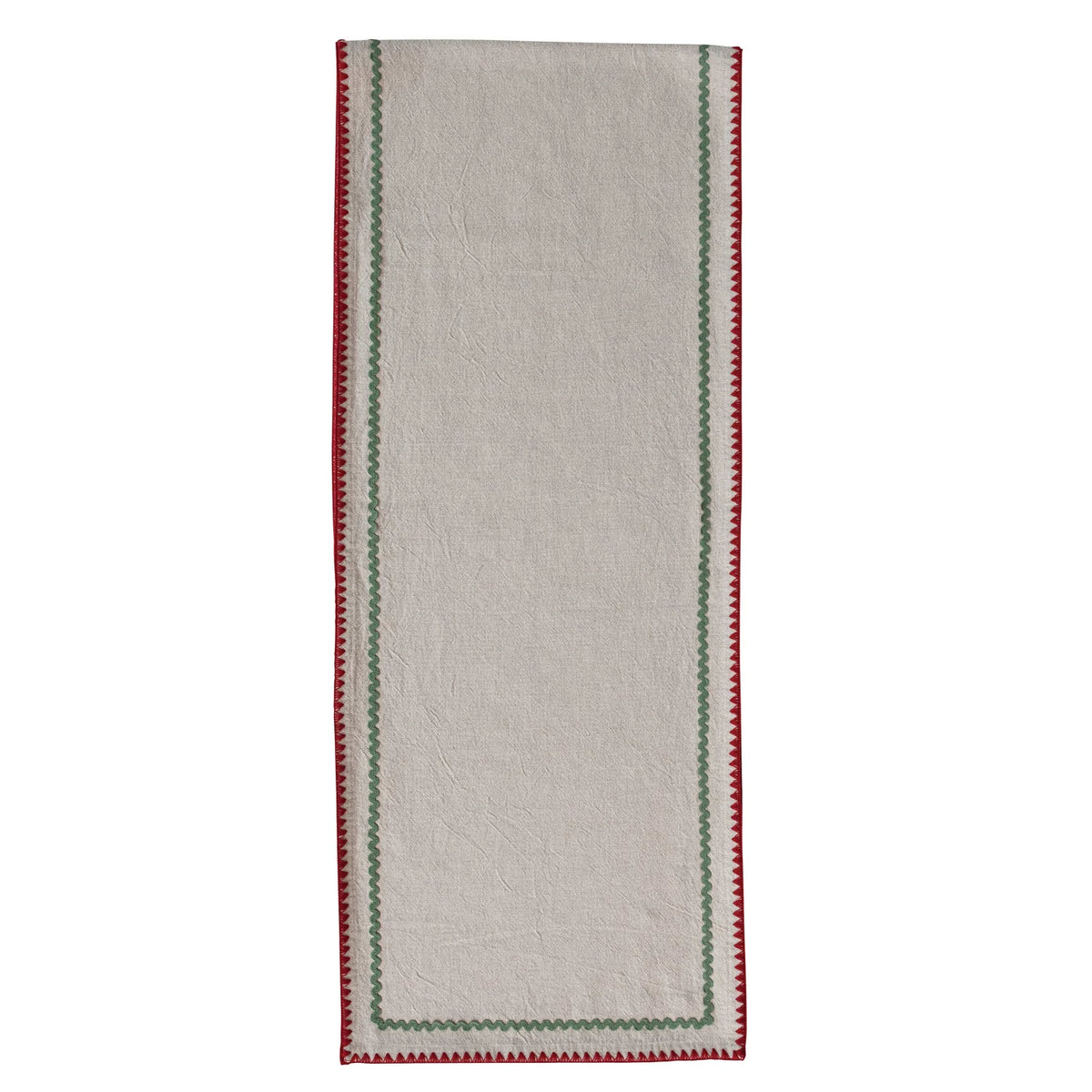 Cotton Table Runner with Stitched Edge & Ric Rac Trim