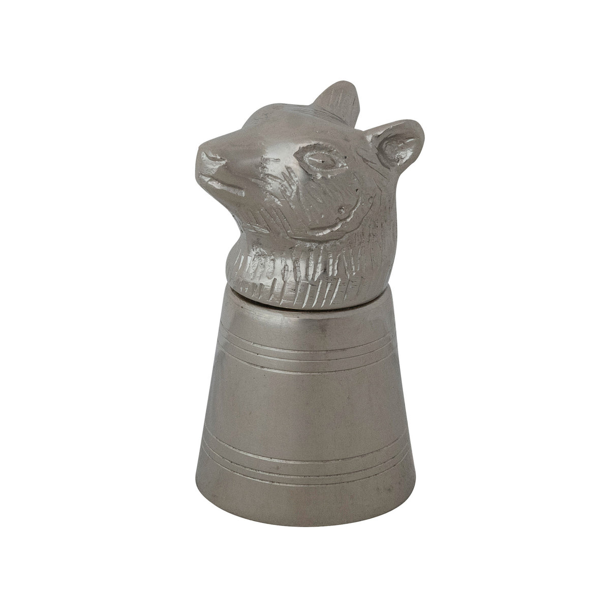 Cast Aluminum & Stainless Steel Bear Head Jigger - 2 oz.