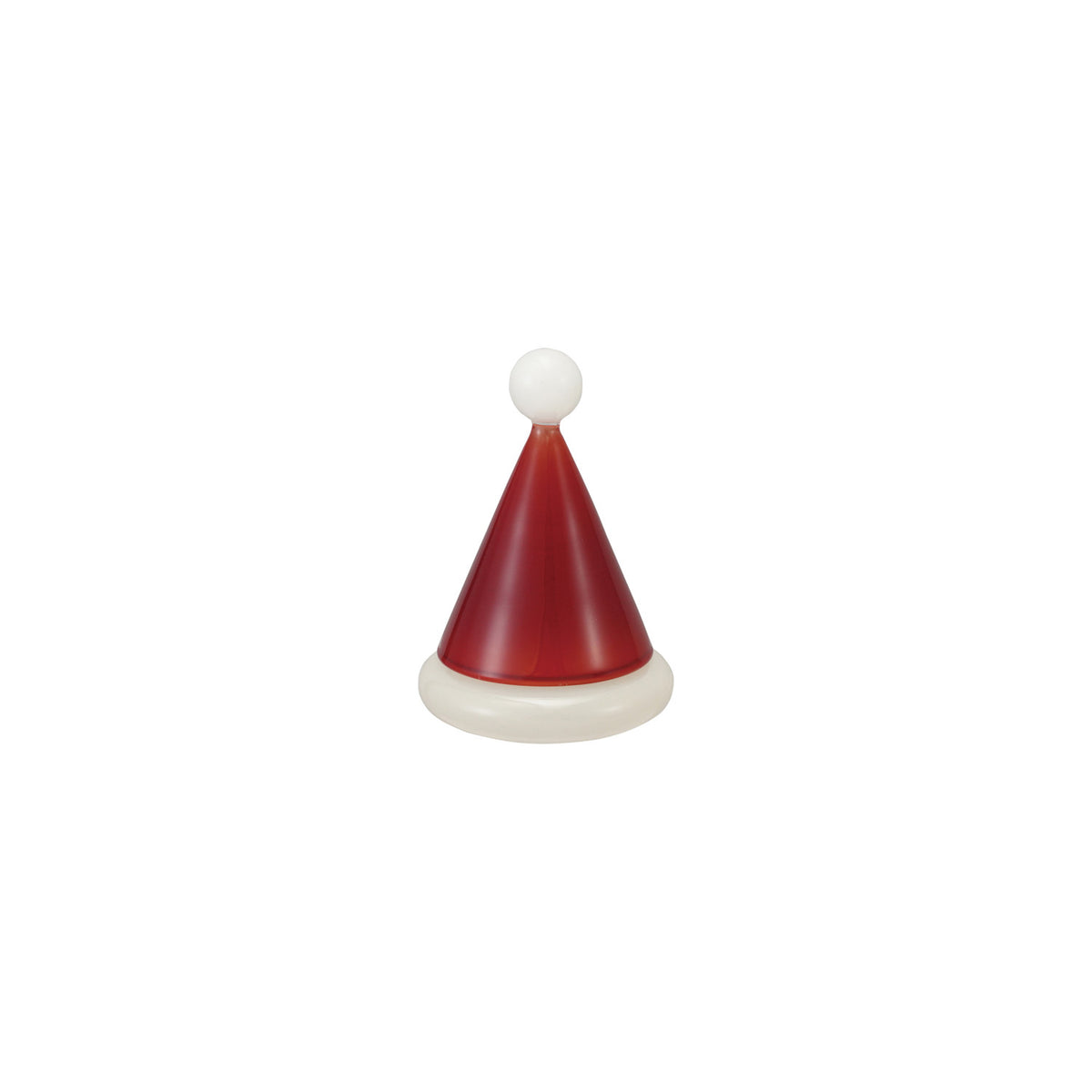Glass Toothpick Holder with Santa Hat Shaped Lid, Red & White, Set of 2