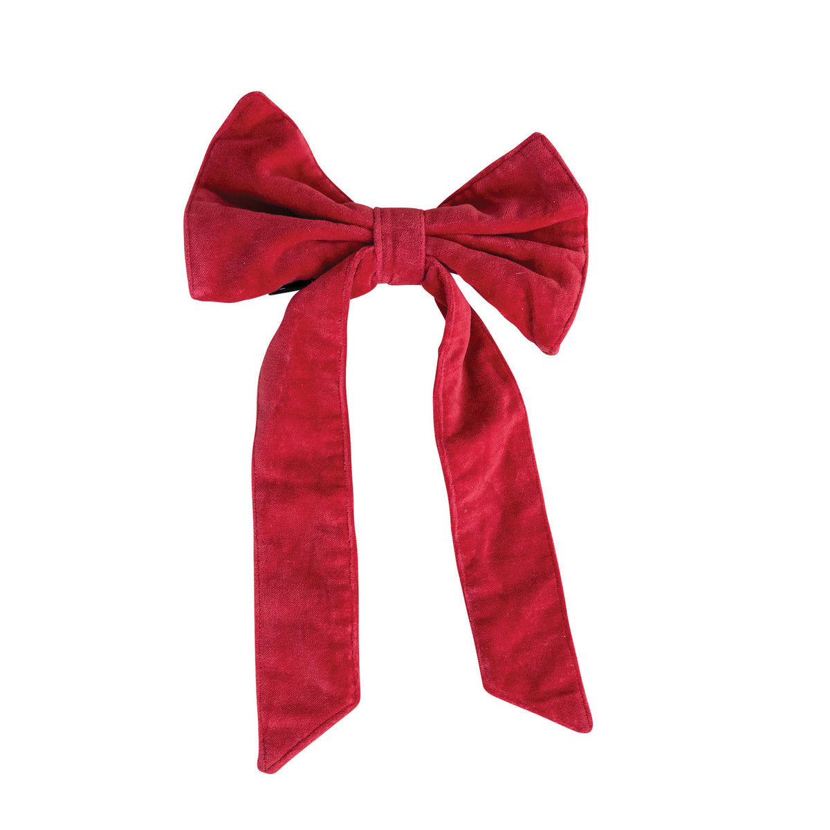Cotton Velvet Clip-on Bow, Red - 8"Wx13"H
