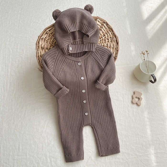 Knitted Suit with Cap