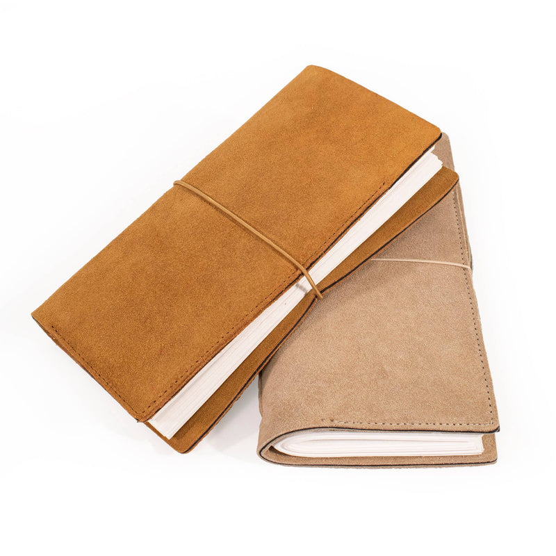 Suede Leather Bound Journal W/ Organic Cotton Paper Small
