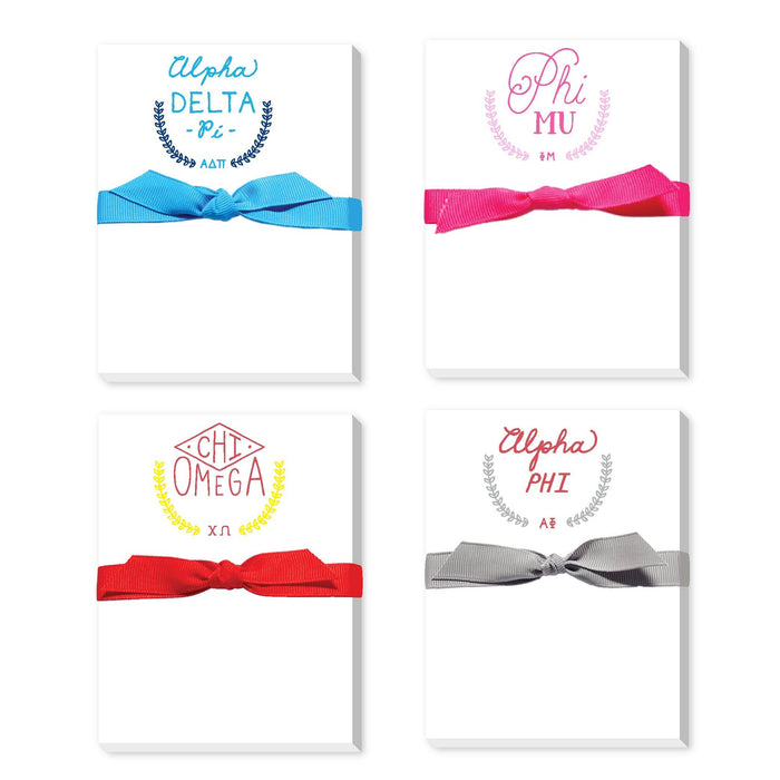 Sorority Greek Hand Lettered Mini Notepads