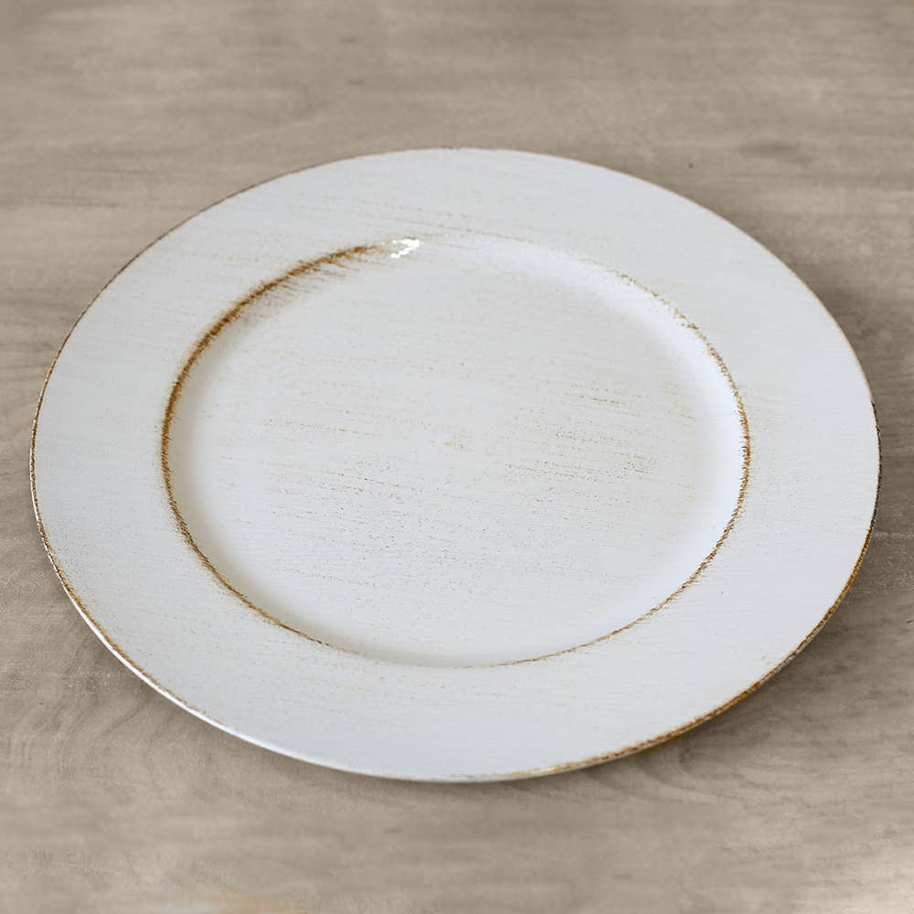 Woodland Charger   White Wash   13": White