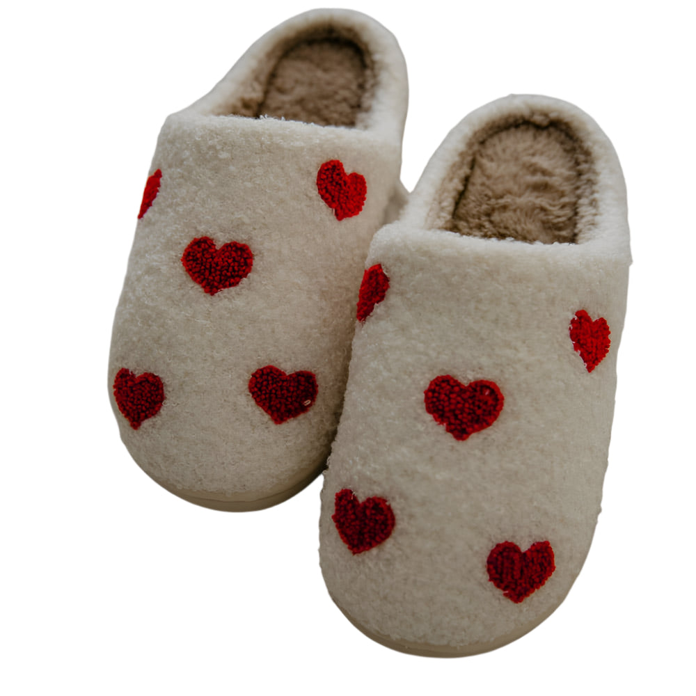 Hearts All Over Patterned Slippers