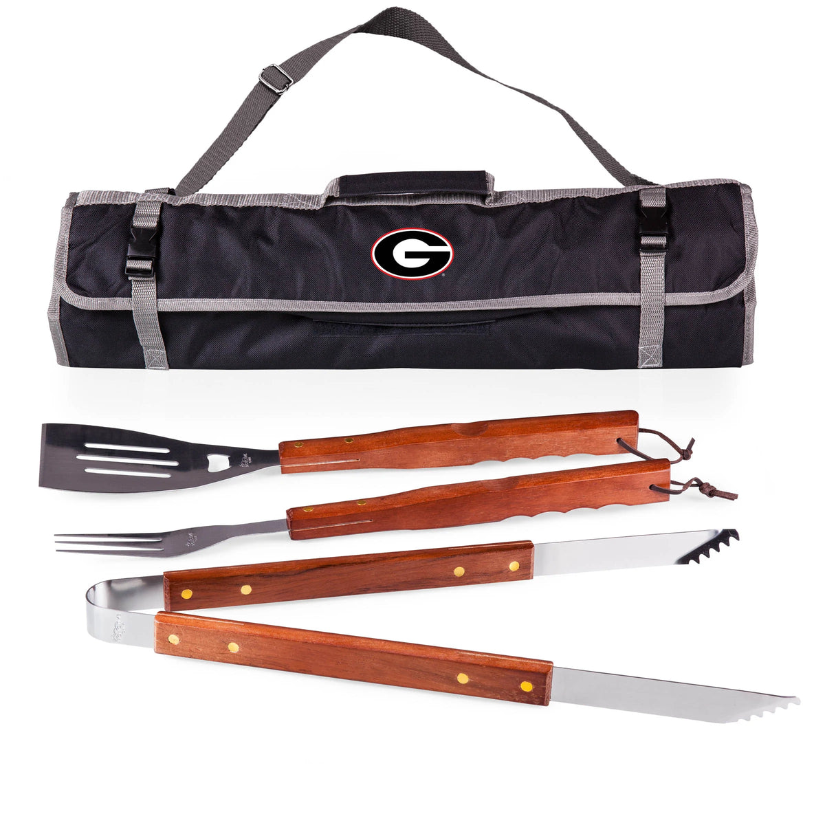 GEORGIA BULLDOGS - 3-PIECE BBQ TOTE & GRILL SET
