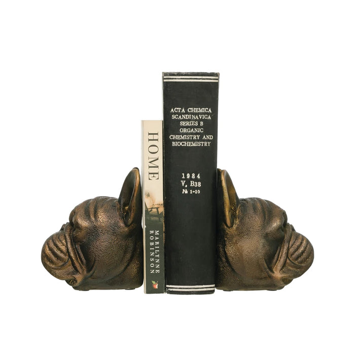 Dog Head Bookend with Antique Finish