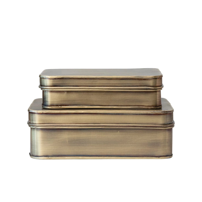 Metal Boxes, Antique Brass Finish