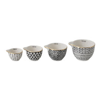 Stoneware Measuring Cups with Pattern, Set of 4