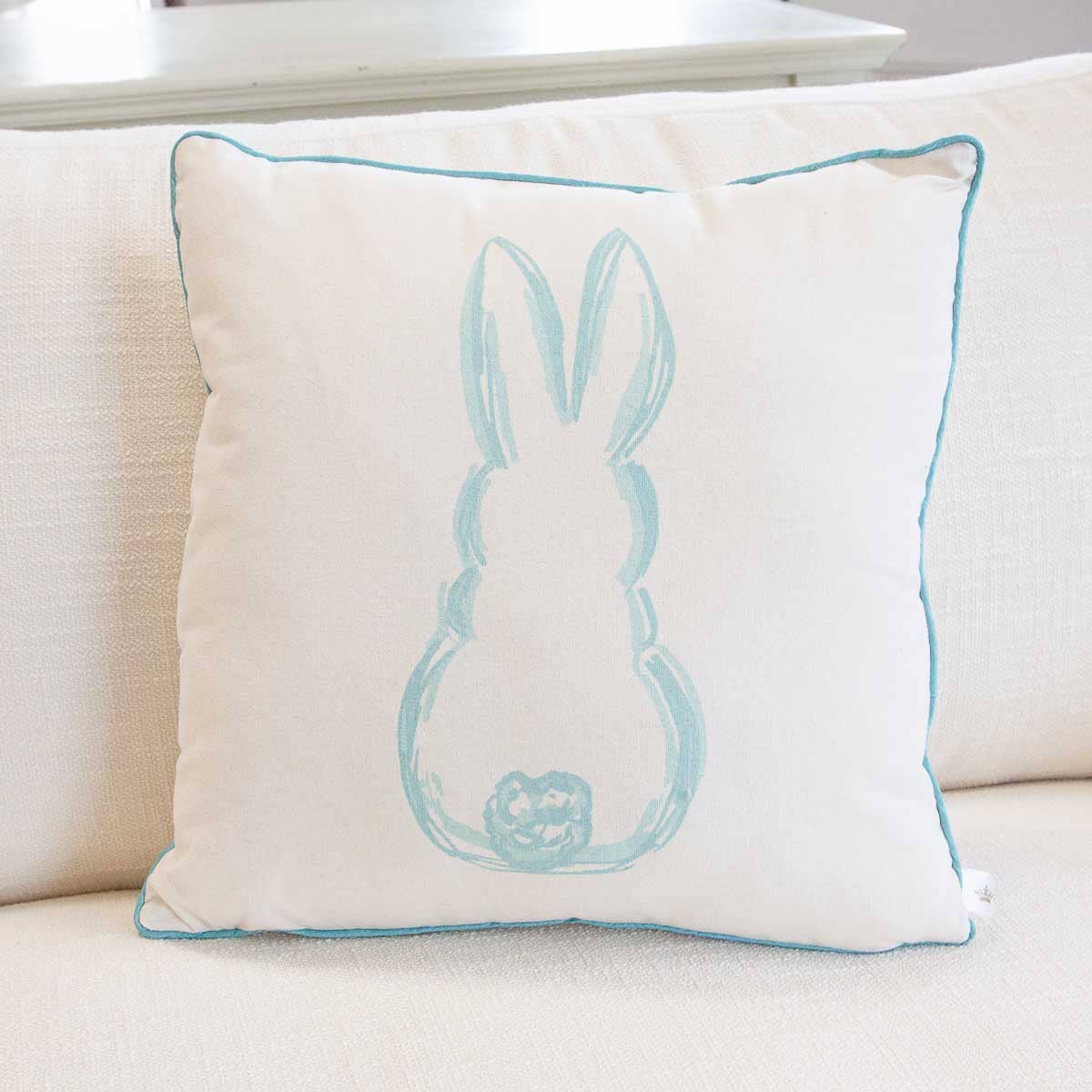 Lily Belle Bunny Pillow- Blue