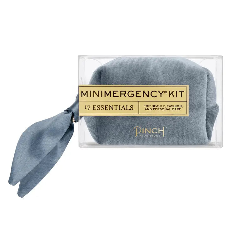 Velvet Scarf Minimergency Kit - Dusty Blue