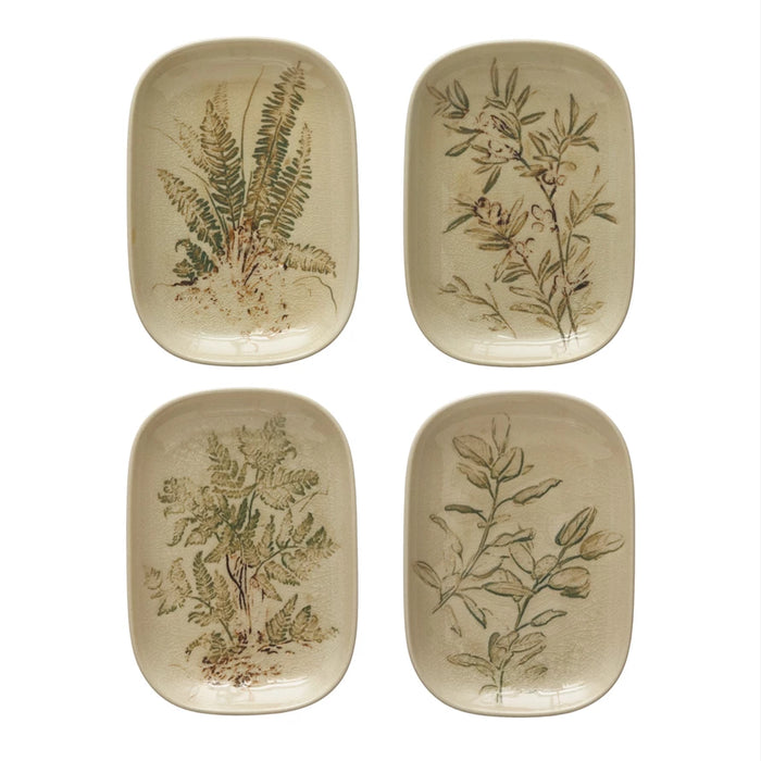 Botanical Pattern Stoneware Dish