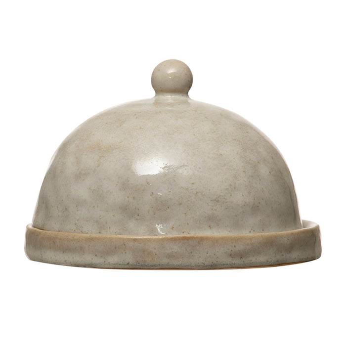 Stoneware Domed Dish with Glaze