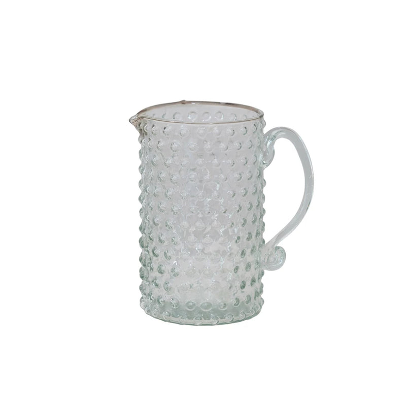 42 oz. Hand-Blown Glass Hobnail Pitcher