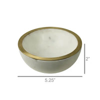 Loren Bowl with Brass Edge, Marble - Large