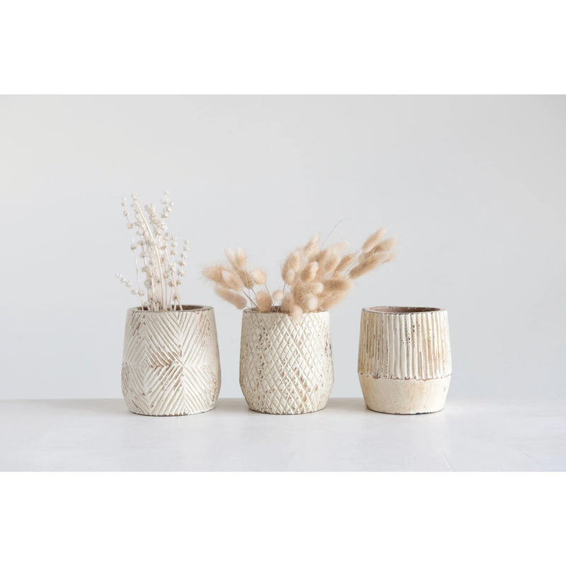 Hand-Carved Mango Wood Planter, 3 Styles