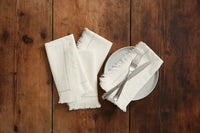 White Fringe Dinner Napkins