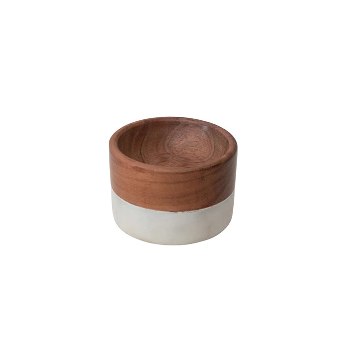 Marble & Acacia Wood Pinch Pot