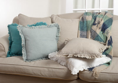 Ruffled Edge Design Pillow - Natural