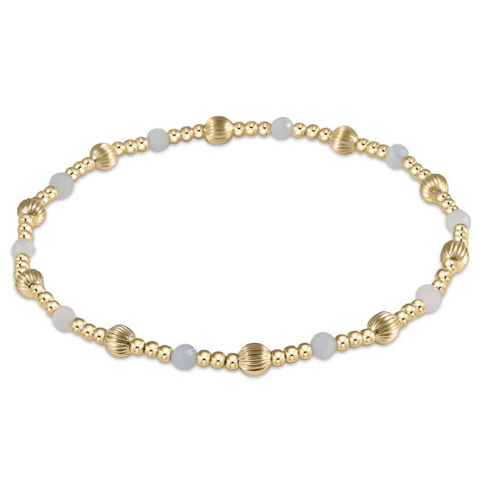 dignity sincerity pattern 4mm bead bracelet - aquamarine